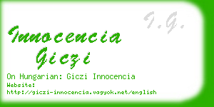 innocencia giczi business card
